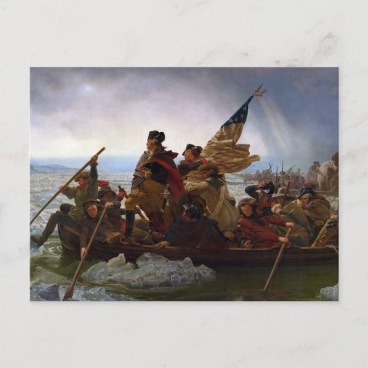 Carte Postale Crossing Delaware 1776 : Général George Washington (Devant)