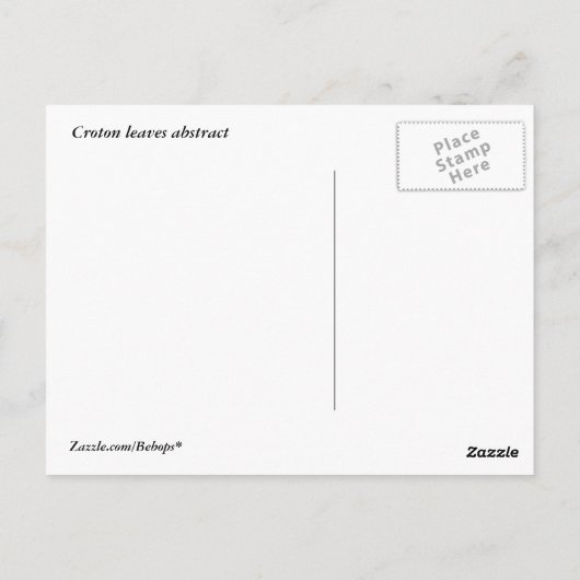 Carte Postale Croton Feuilles Abstraits (Dos)
