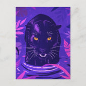 Carte Postale Croupe à panthère noire dans une rivière (Devant)