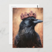 Carte Postale Crow à conte de verdure dans une couronne (Devant / Derrière)