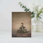 Carte Postale Crow Assis Sur Un Pile De Galettes (Debout devant)