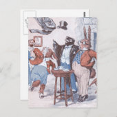 Carte Postale Crow & Bunnies Ont Du Thé (Devant / Derrière)