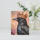 Carte Postale Crow dans une couronne d'or (Debout devant)
