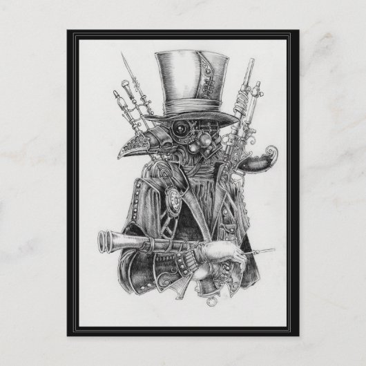 Carte Postale Crow de mécanique Steampunk (Devant)