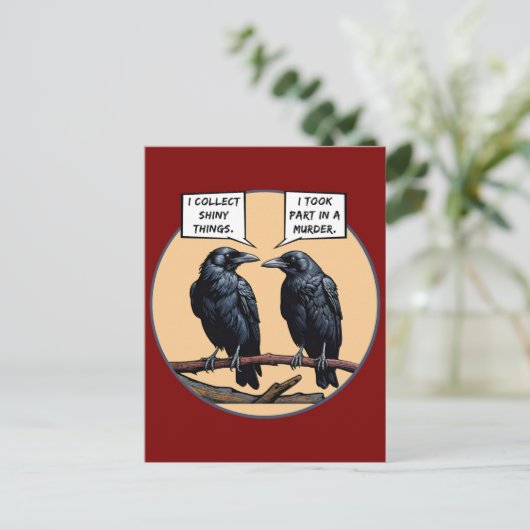 Carte Postale Crow Murder Funny Comic (Debout devant)