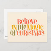 Carte Postale Croyez à la magie de Noël - Style Rétro (Devant / Derrière)