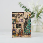 Carte Postale Croyez au Collage de Noël Squatch (Debout devant)