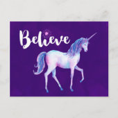 Carte Postale Croyez avec Unicorn dans les aquarelles pastel (Devant)