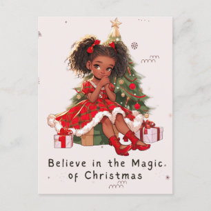 Carte Postale Croyez en la magie de Noël Black Girl Magic