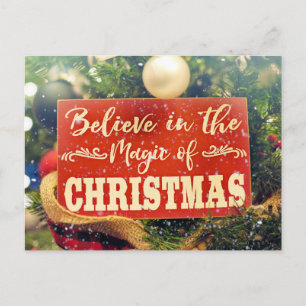Carte Postale Croyez en la magie de Noël Noël ArbreGraphique