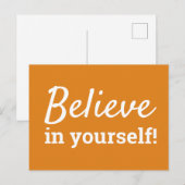 Carte Postale Croyez en votre inspiration Citation Orange Blanc (Devant / Derrière)