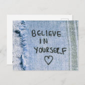Carte Postale Croyez en vous Blue Denim Motivational (Devant / Derrière)