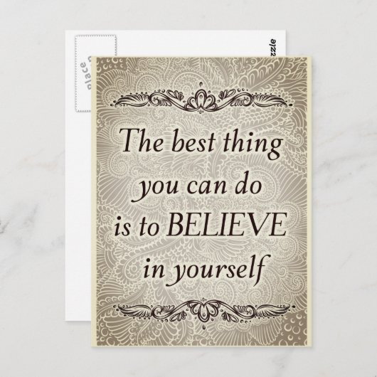 Carte Postale Croyez en vous - Citation motivationnelle élégante (Devant / Derrière)