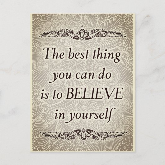 Carte Postale Croyez en vous - Citation motivationnelle élégante (Devant)