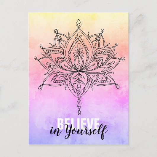 Carte Postale Croyez En Vous Lotus Mandala (Devant)