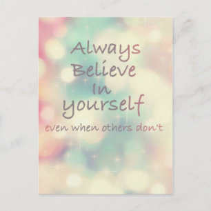 Carte Postale Croyez en vous-même Inspirational Quote Postcard