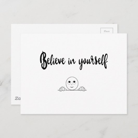 Carte Postale Croyez En Vous-Même Texte Et Image (Devant / Derrière)