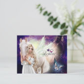 Carte Postale Croyez Imaginaire Fairy Angel avec Cheval Blanc (Debout devant)