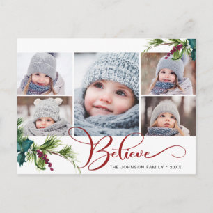 Carte Postale Croyez Noël 5 photo Collage de voeux Fêtes