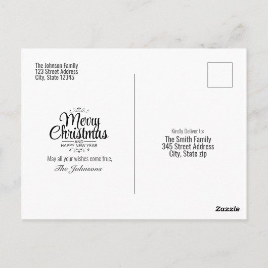 Carte Postale Croyez Noël Neige hiver Wonderland scène 🦌 🎄 (Dos)