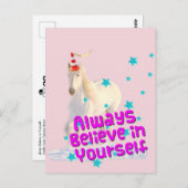 Carte Postale Croyez-Vous Toujours Trafic Cone Cheval Unicorn (Devant / Derrière)