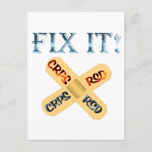 Carte Postale CRPS / RSD Réparez-le ! Aide sur bande X (Devant)
