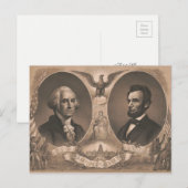Carte Postale Cru de George Washington Abraham Lincoln Eagle USA (Devant / Derrière)