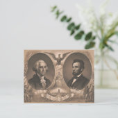 Carte Postale Cru de George Washington Abraham Lincoln Eagle USA (Debout devant)