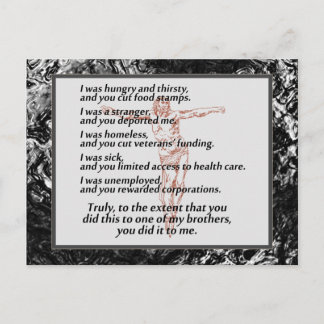 Carte Postale Crucifix en justice sociale