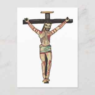 Carte Postale Crucifixion Jésus Christ Croix Aquarelle art