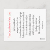 Carte Postale Crucifixion of the Lord Prayer Card (Dos)