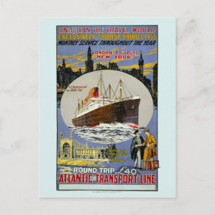 Carte Postale Cruise Ship, New York Skyline & A London Street