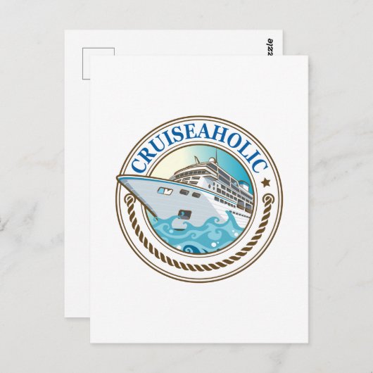 Carte Postale Cruiseaholic Cruise Navire Vacances Croisière Love (Devant / Derrière)