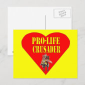 CARTE POSTALE CRUSADER ANTI-AVORTEMENT (Devant / Derrière)