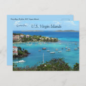 Carte Postale Cruz Bay St. John Îles Vierges américaines (Devant / Derrière)