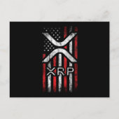 Carte Postale Crypto Devise - XRP Cryptomonnaie Drapeau américai (Devant)