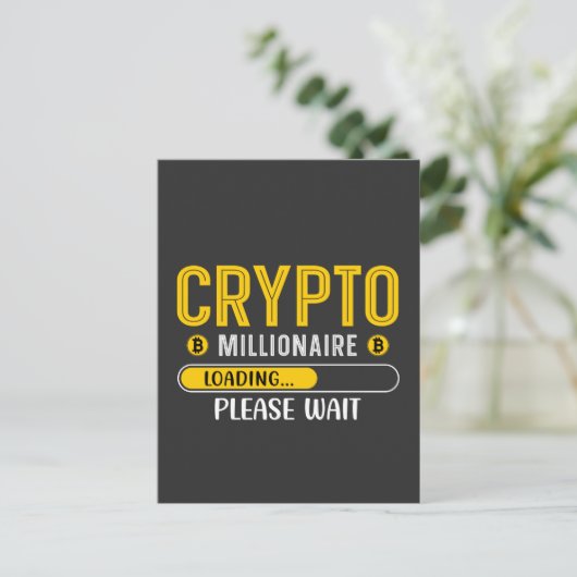 Carte Postale Crypto Millionaire Chargement Crypto Devise (Debout devant)