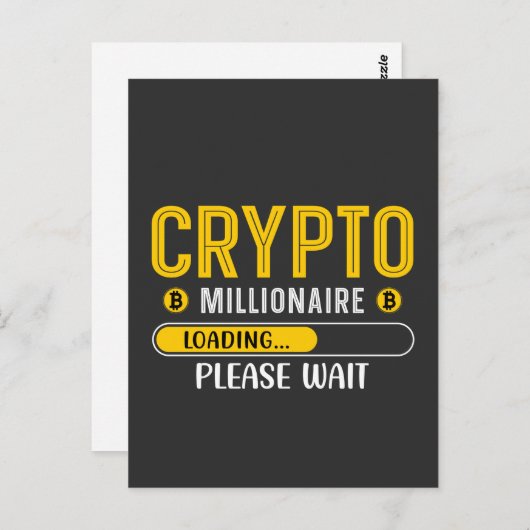 Carte Postale Crypto Millionaire Chargement Crypto Devise (Devant / Derrière)