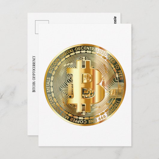 Carte Postale crypto-monnaie Bitcoin (Devant / Derrière)