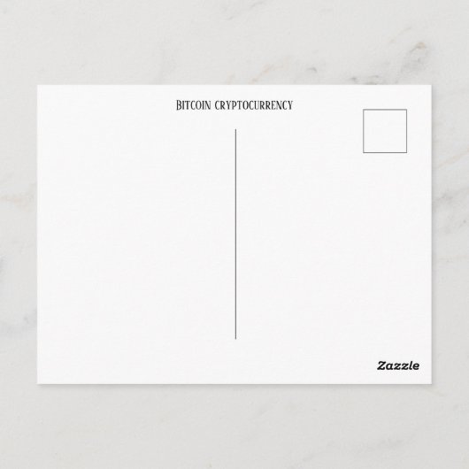 Carte Postale crypto-monnaie Bitcoin (Dos)