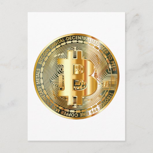 Carte Postale crypto-monnaie Bitcoin (Devant)