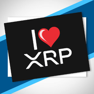 Carte Postale Cryptomonnaie I Love XRP Crypto Citer Coeur mignon