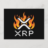 Carte Postale Cryptomonnaie XRP Crypto Orange Flames Flammes Fla (Devant)