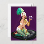 Carte Postale Crystal Ball Pin Up (Devant / Derrière)