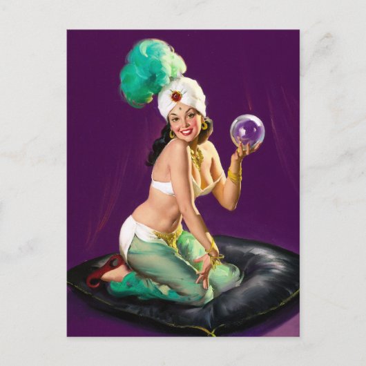 Carte Postale Crystal Ball Pin Up (Devant)