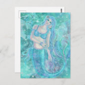 Carte Postale Crystal Mermaid rêve par Renee Lavoie (Devant / Derrière)