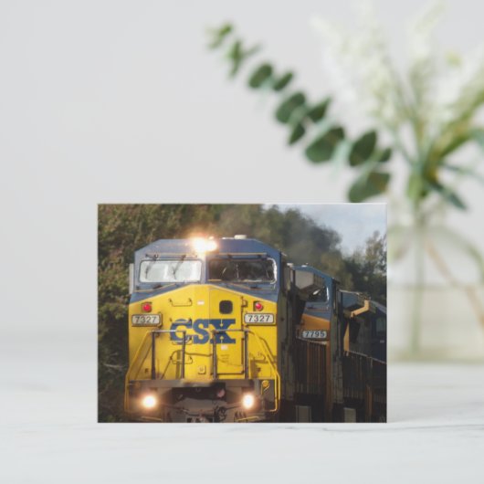 Carte postale CSX Blue Train Engine (Debout devant)