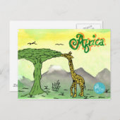 Carte Postale CTC International - Giraffe (Devant / Derrière)