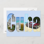 Carte Postale Cuba avec différentes scènes dans les lettres (Devant / Derrière)