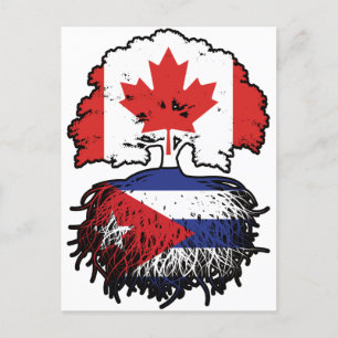 Carte Postale Cuba Drapeau canadien cubain des racines de l'arbr